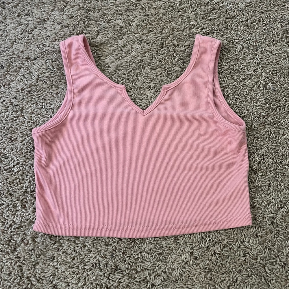 pink crop tank top